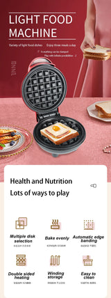 Electric Mini Color Waffle Maker Machine – Compact Breakfast & Dessert Maker for Kid