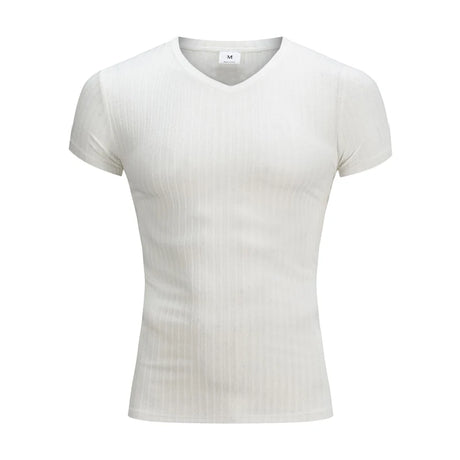 Men’s Summer V-Neck Breathable Tee – Casual Lightweight Short Sleeve Knitted Top | Soft Everyday Comfortable Shirt