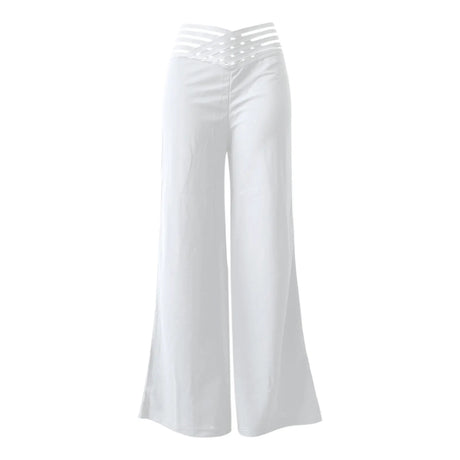 High Waist Wide Leg Pants – Elegant Mesh Patchwork Trousers | Chic Women’s Fashion Palazzo Pants