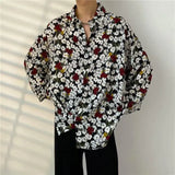 Men’s Japanese Retro Floral Long Sleeve Shirt
