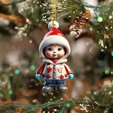 2D Acrylic Christmas Snowman Pendant – Cartoon Hanging Ornament for Tree, Home, Garden & Party Decoration (2025)