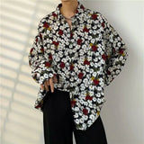 Men’s Japanese Retro Floral Long Sleeve Shirt