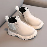 Kids Winter Leather Short Boots