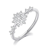 Snowflake Ring for Women – Korean Cute Zircon Light Gold Wedding Ring | Wholesale Fashion Jewelry Christmas Gift KCR093