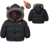 Kids Winter Thick Hooded Jacket – Boys & Girls Padded Fleece Warm Coat | Children’s Cotton Outerwear Cashmere Snowsuit