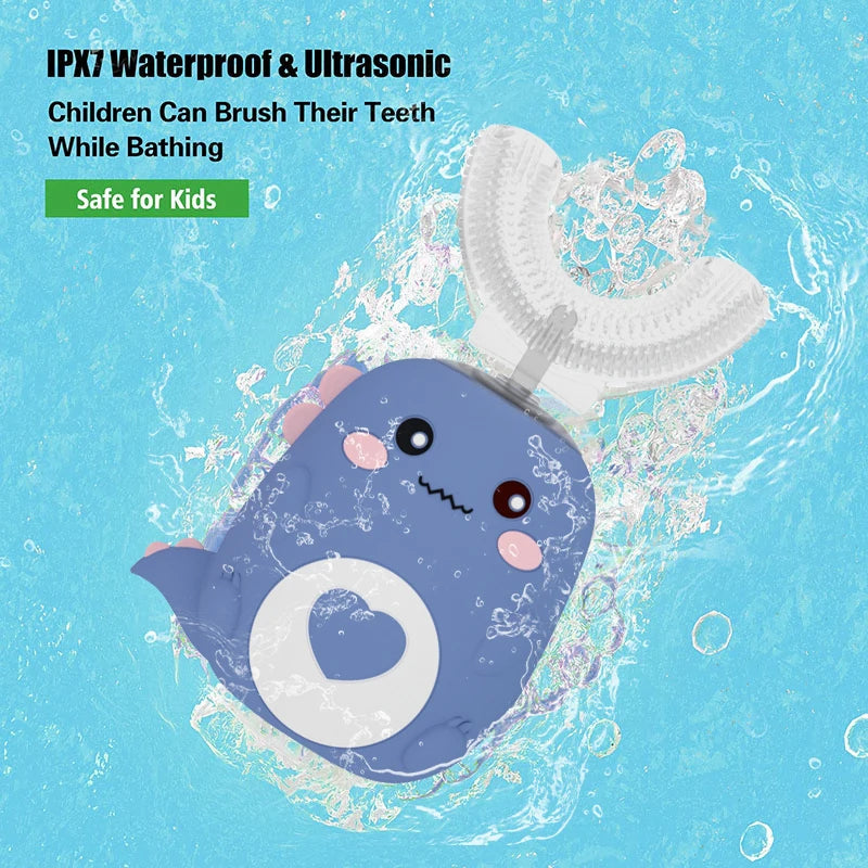 Kid’s 360° U-Shaped Silicone Smart Sonic Toothbrush – Automatic & Rechargeable