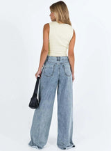 Korean-Style Casual Loose Wide-Leg Jeans for Women