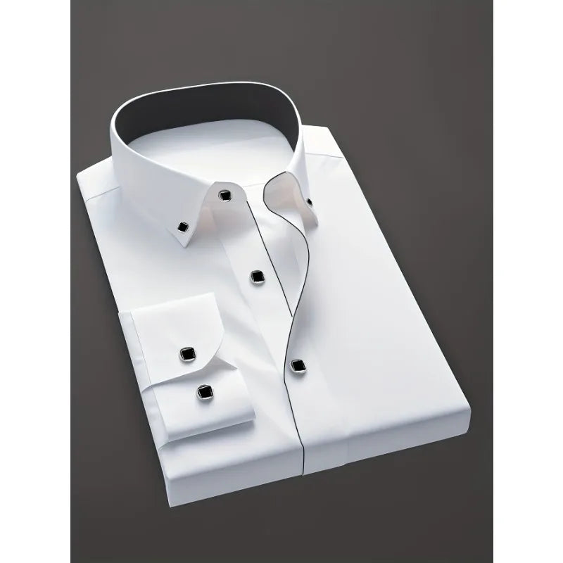 Men’s Elegant Striped Long Sleeve Shirt