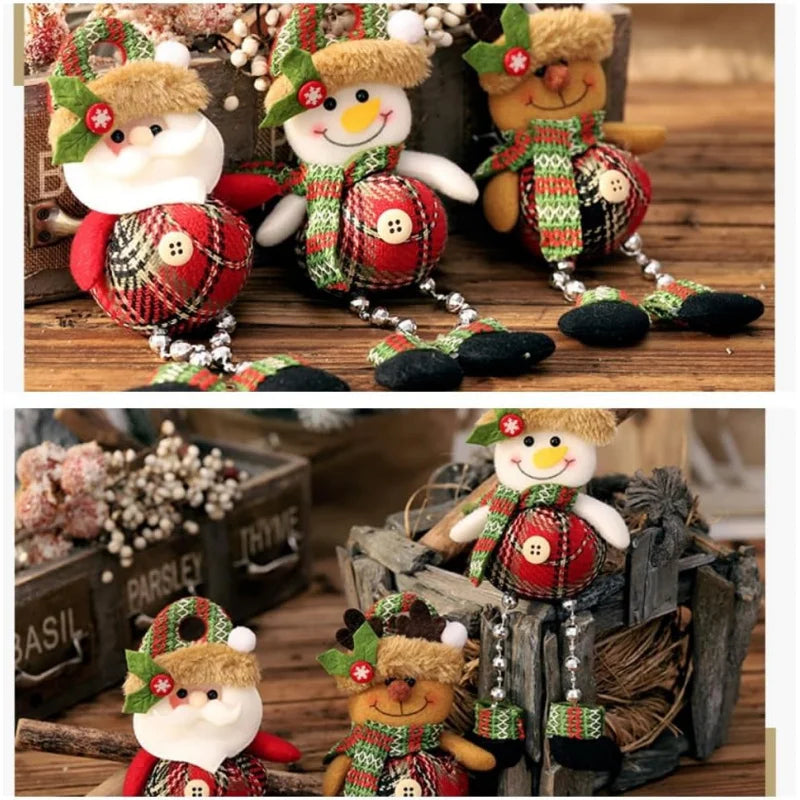 Christmas Tree Decorations – Plush Hanging Ornaments | Santa Claus, Snowman & Reindeer Holiday Party Home Décor