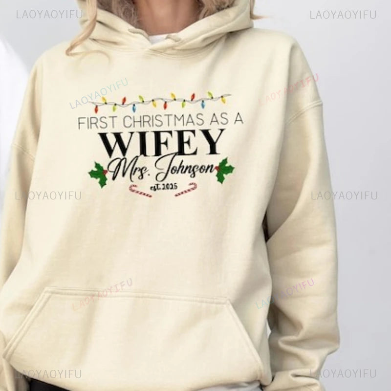 Custom “Our First Christmas as Mr & Mrs” Sweater – Hubby & Wifey Matching Sweatshirts | Newlywed Couple Christmas Gift