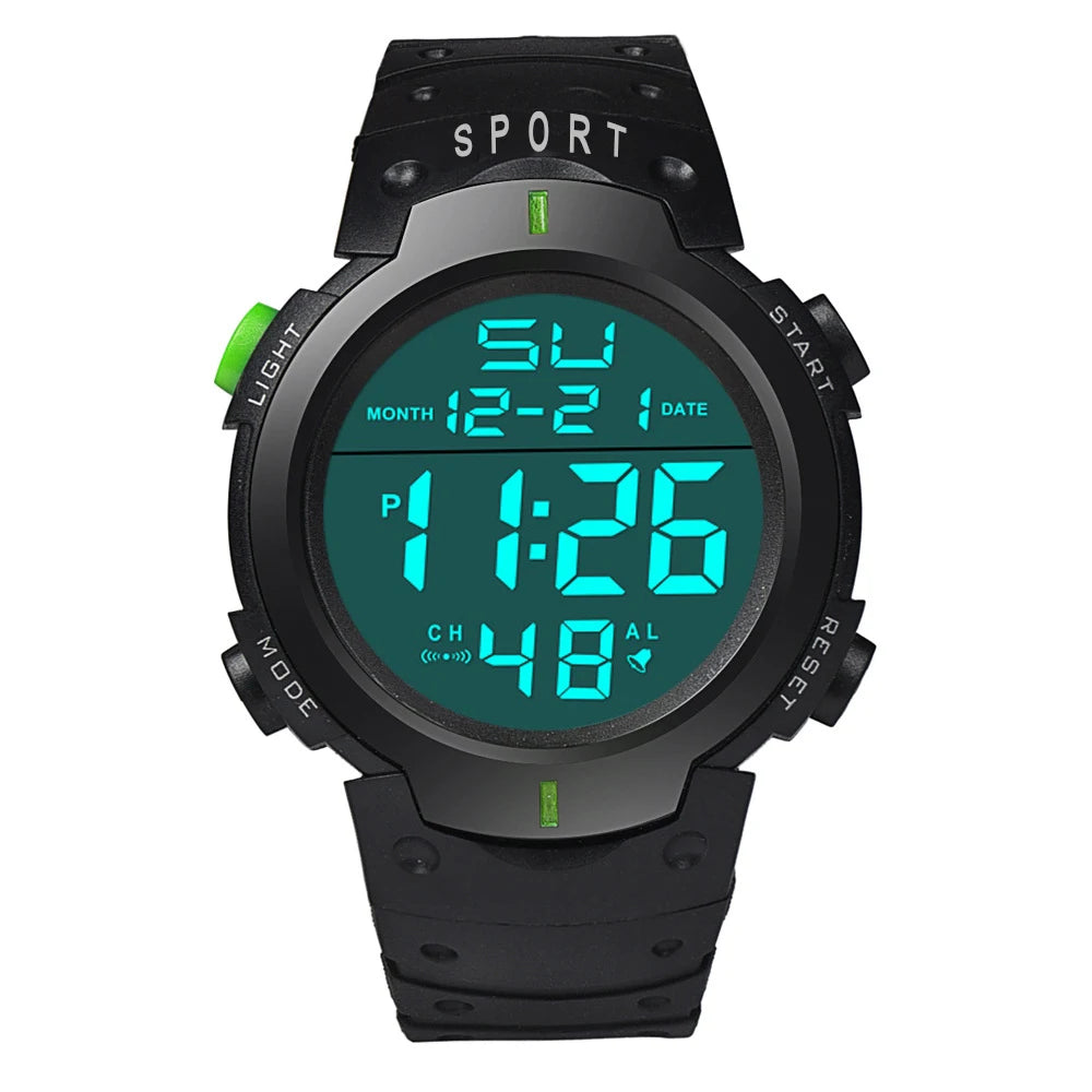 Men’s Electronic Sports Watch – Waterproof Luminous Multifunction Digital Wristwatch | Outdoor Fitness Large Screen Watch