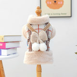 Pet Cat & Dog Winter Jacket – Thickened Warm Coat with Bow Decoration