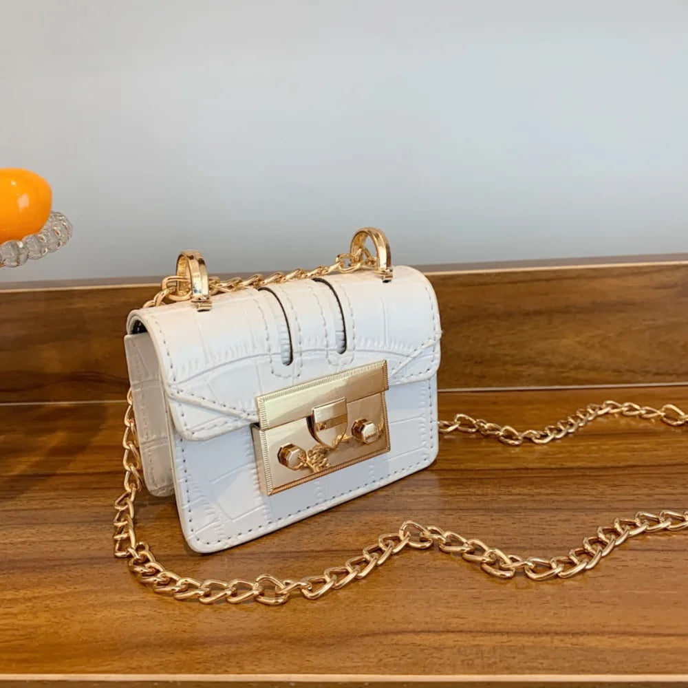 PU Mini Handbag for Women | Chain Shoulder Bag, Cute Small Tote & Coin Pouch