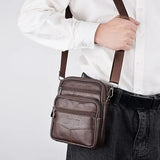 Trendy Men's Genuine Leather Crossbody Multifunctional Shoulder Bag