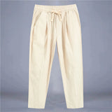 Men’s Cotton Linen Casual Pants – Breathable Solid Color Loose Fit Shorts & Straight Drawstring Trousers | Summer Streetwear 2025