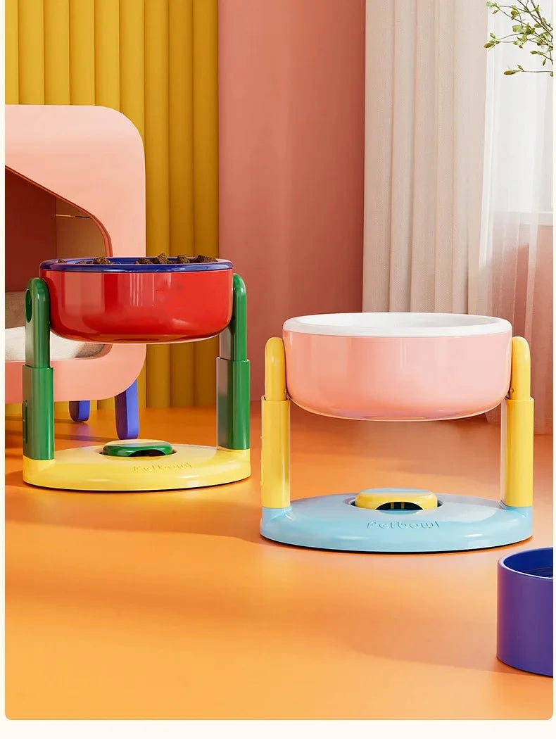 Comedero y bebedero plegable y ajustable en altura para mascotas – Soporte elevado para comida y agua para perros y gatos