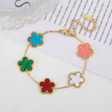 Elegant Clover Bracelet for Women – Adjustable Five-Petal Design