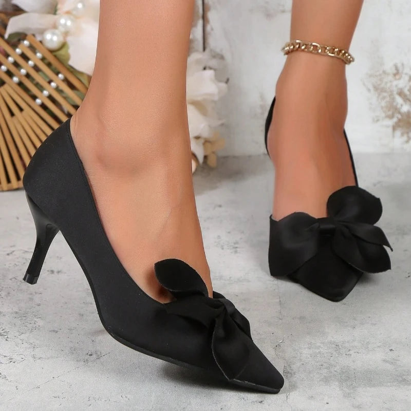 Women’s Pointed Toe High Heels with Bow