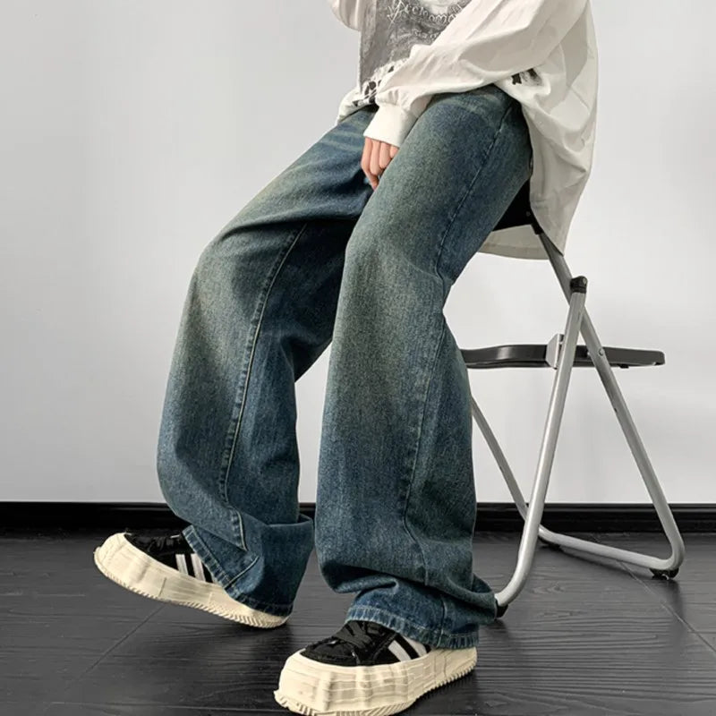 Men’s Streetwear Loose Fit Denim Pants