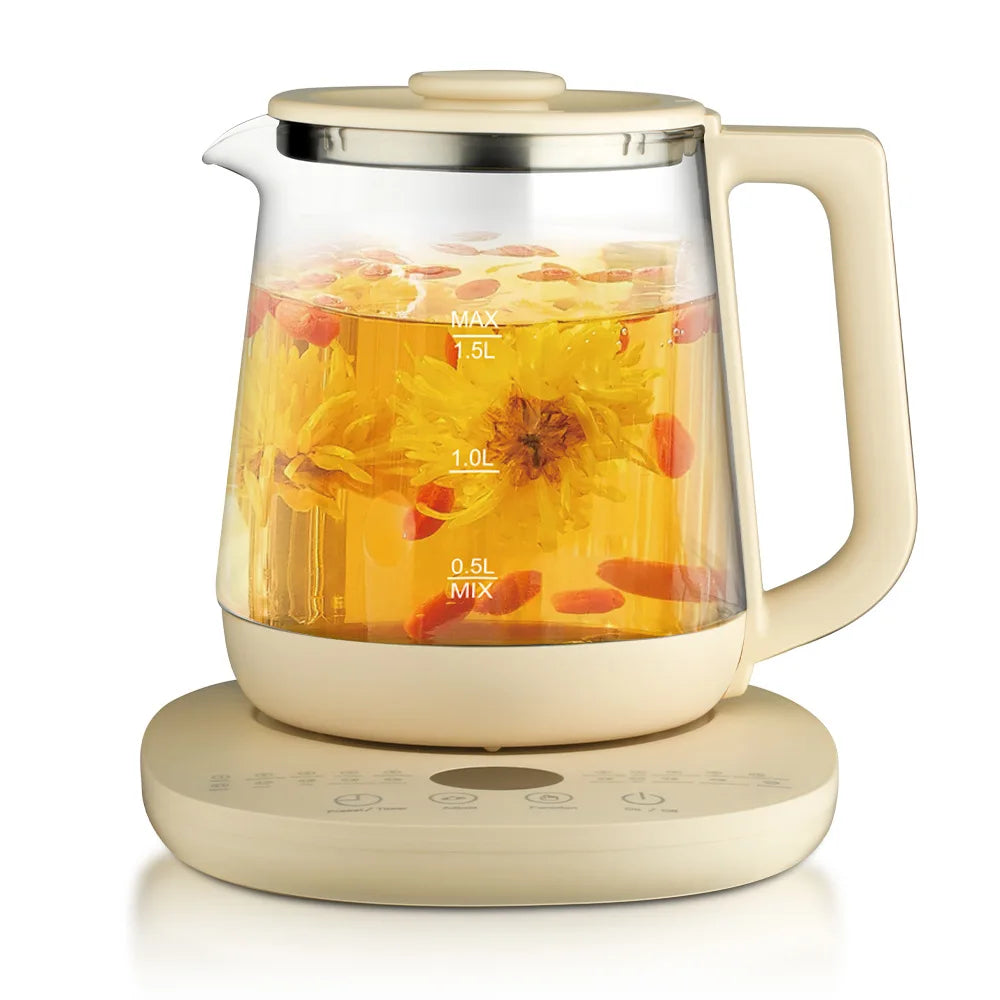 1.5L Electric Health-Preserving Glass Kettle – Smart Automatic Multifunctional Tea & Coffee Maker