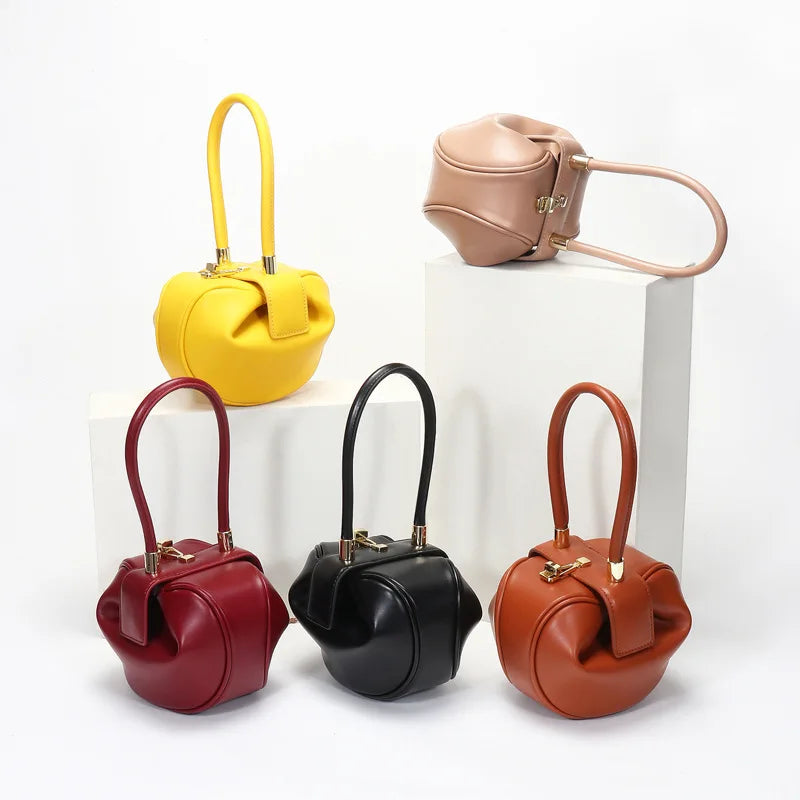Stylish Round Ball PU Leather Mini Shoulder Handbag