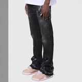 2025 Streetwear Men’s Washed Denim Jeans with Utility Pockets
