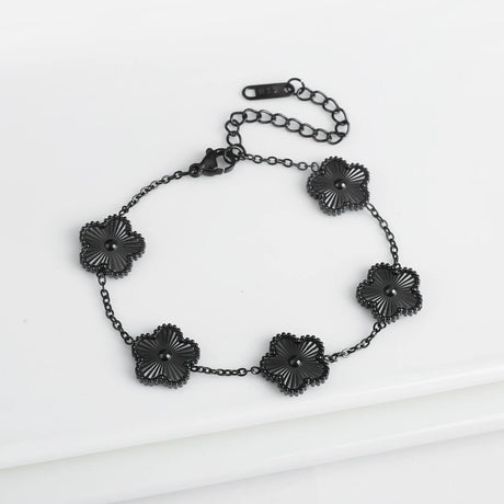 Elegant Clover Bracelet for Women – Adjustable Five-Petal Design