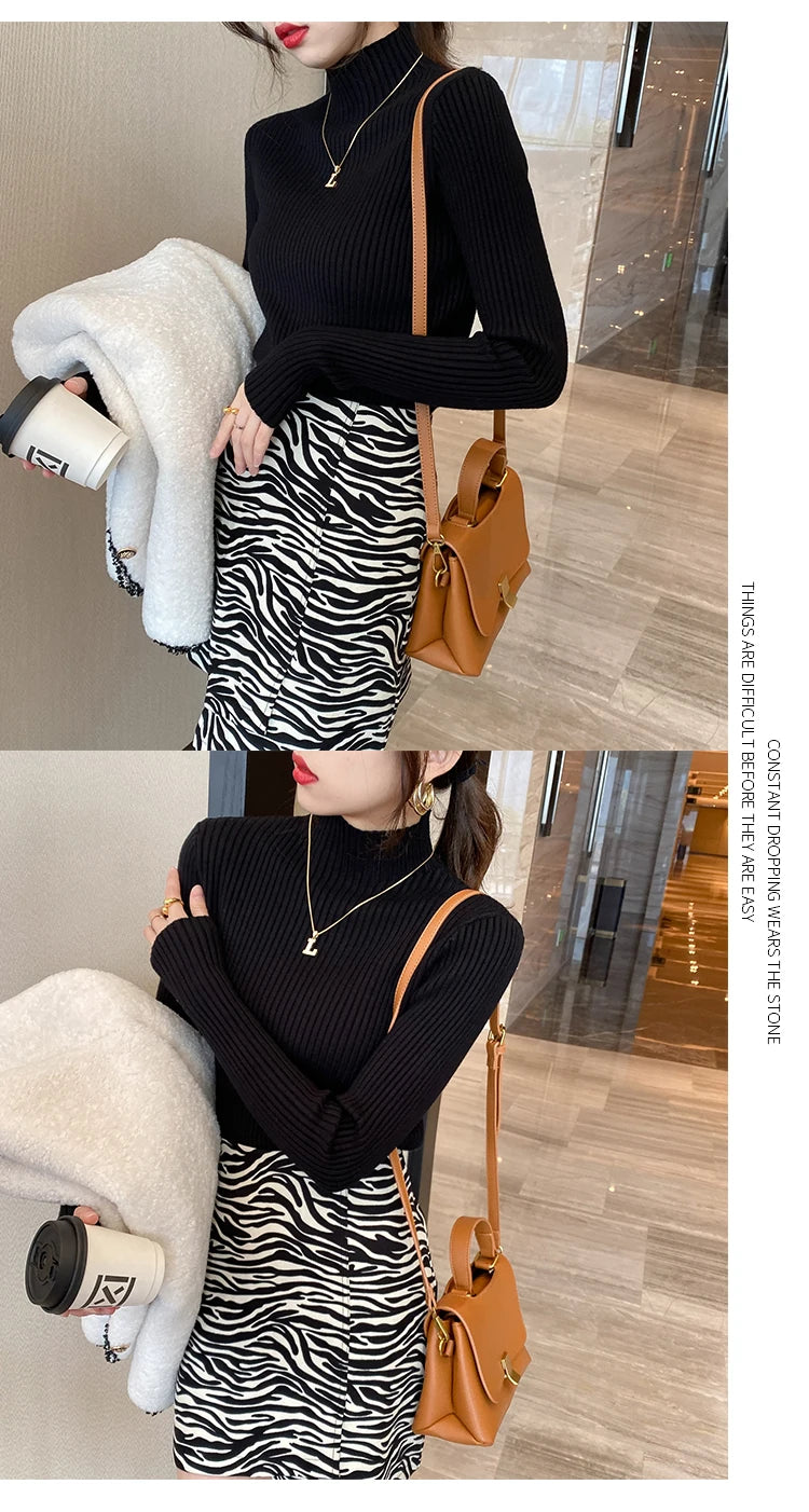 Women Turtleneck Sweater Long Sleeve Top