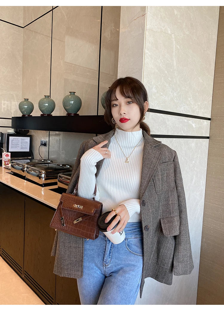 Women Turtleneck Sweater Long Sleeve Top