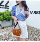 High quality women's PU rolling strip camera bag