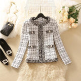 Women’s Tweed Jacket Spring – Trendy Short Tweed Coat Cardigan | Elegant Small Fragrant Ladies Jacket