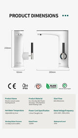 Briwellna Electric Water Heater Faucet 220V – Instant Tankless Kitchen Heating Tap