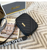 High quality women's PU rolling strip camera bag