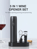 Electric Wine Bottle Opener Automatic Rechargeable Corkscrew with Charging Base – Kitchen Wine Accessories
