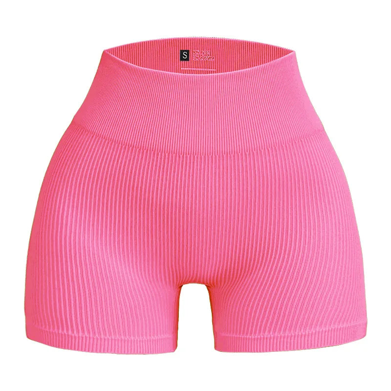 Ribbed Yoga Shorts for Women – High Waist Shaping Sportswear