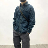Men’s Workwear Denim Jacket – Japan Retro Multi-Pocket Loose Fit Shirt Jacket for Autumn & Winter | Unisex European & American Streetwear