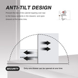 2 Drawers Mobile File Cabinet, Metal Under Desk Cabinet With Lock, For Office & Home, Legal Letter Size, Assembly Required White