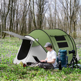 Pop-Up Camping Tent with Porch & Carry Bag – 2–3 Person, 3000mm, Waterproof, Green