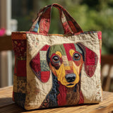 Lightweight Canvas Dog Print Tote & Shoulder Bag – 300g Casual Reusable Shopping Handbag