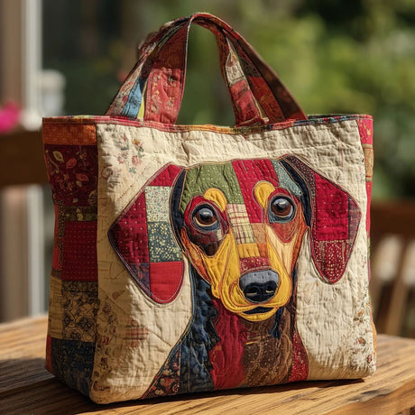 Lightweight Canvas Dog Print Tote & Shoulder Bag – 300g Casual Reusable Shopping Handbag