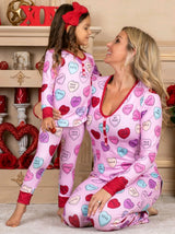 Valentine’s Day Family Pajama Set – Love Print Matching Parent & Child Sleepwear | Casual Homewear PJs