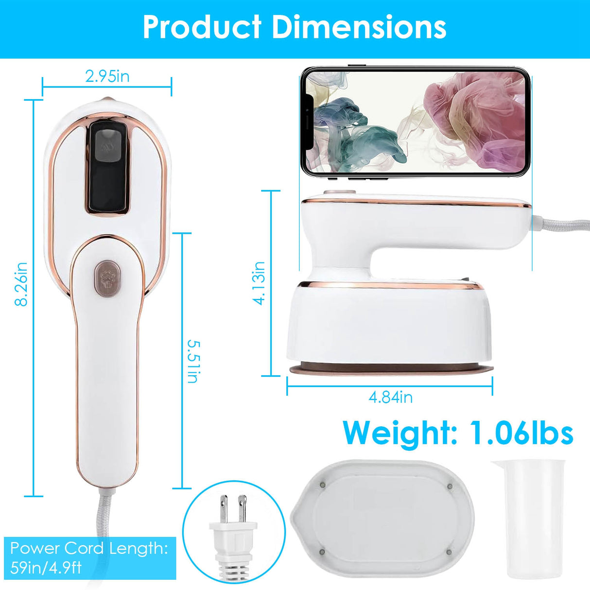 1000W Portable Handheld Garment Steamer – 10s Fast Heating Wrinkle Remover | 180° Rotatable Handle for Home, Office & Travel