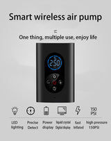 Smart Wireless Car Tire Air Pump – Portable Outdoor Tire Inflator