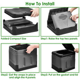 Portable Foldable Camping Toilet with Lid & Carry Bag - Emergency Travel Potty for Car, Hiking & Boating