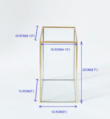 3.4L Trapezoidal Glass Vase with Gold-Inlaid Edges – Seamless Waterproof Decorative Flower Vase for Valentine’s Day, Mother’s Day & Christmas