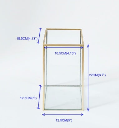 3.4L Trapezoidal Glass Vase with Gold-Inlaid Edges – Seamless Waterproof Decorative Flower Vase for Valentine’s Day, Mother’s Day & Christmas