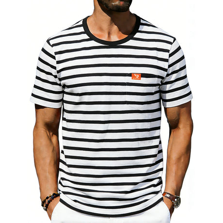 Men’s Loose‑Fit Retro Crew‑Neck Casual Short‑Sleeve T‑Shirt – Simple Vintage‑Style Everyday Tee