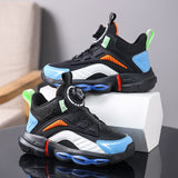 Autumn And Winter Non-slip Outdoor New Rotating Buckle Children's Waterproof Leather Basketball Shoes