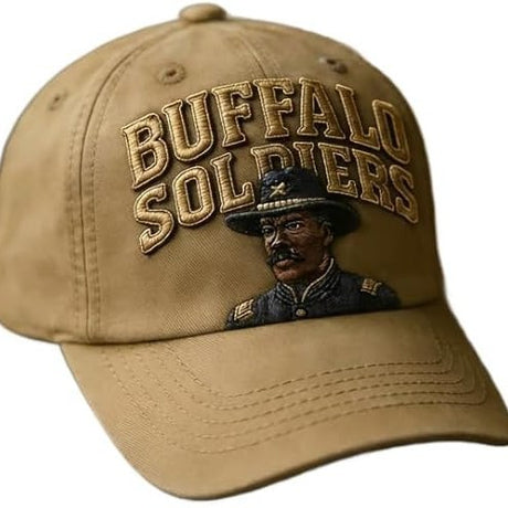 Embroidered Buffalo Soldiers Vintage Cap – U.S. Anniversary Commemorative Snapback Hat, Military Heritage Tribute