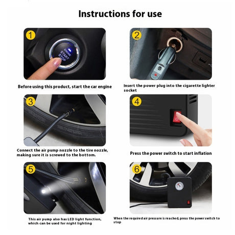 Electric Car Tire Inflator – Portable Fast Air Pump